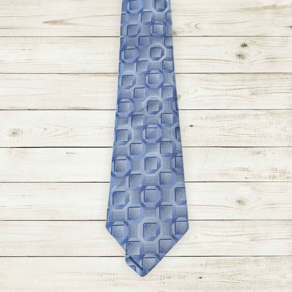 Lucasini Baby Blue Geometry Tie